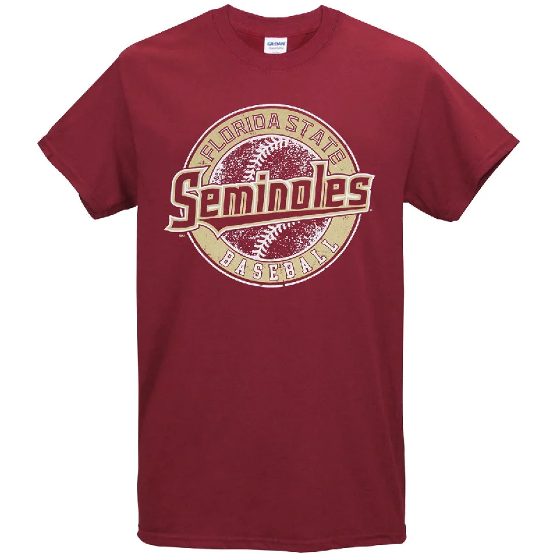 Ragz Adult/Unisex Florida State Seminoles Baseball Design Short Sleeve T-shirt - Garnet