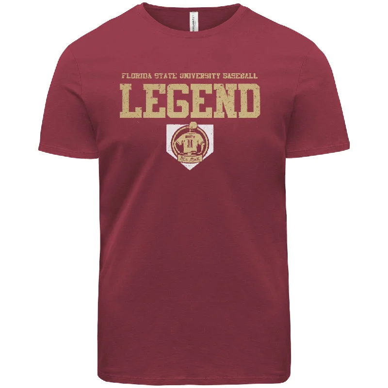 Ragz Men's Florida State University Mike Martin Legend Design Short Sleeve T-shirt - Garnet