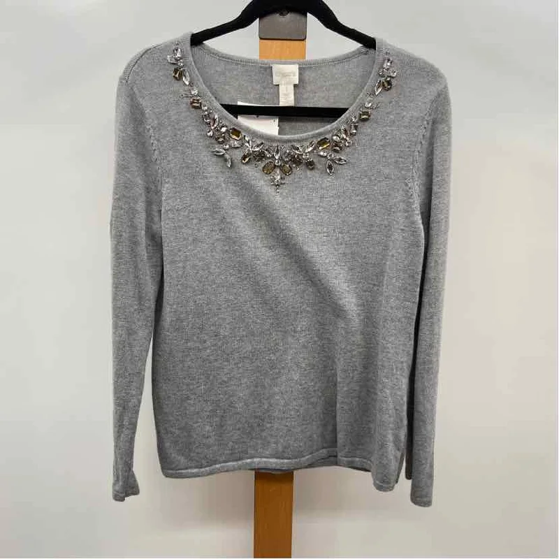 Chico's Women's Size M Gray Heathered Sweater