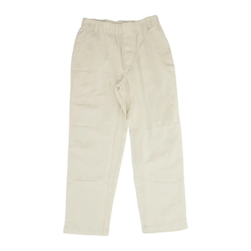 Beige Solid Pants