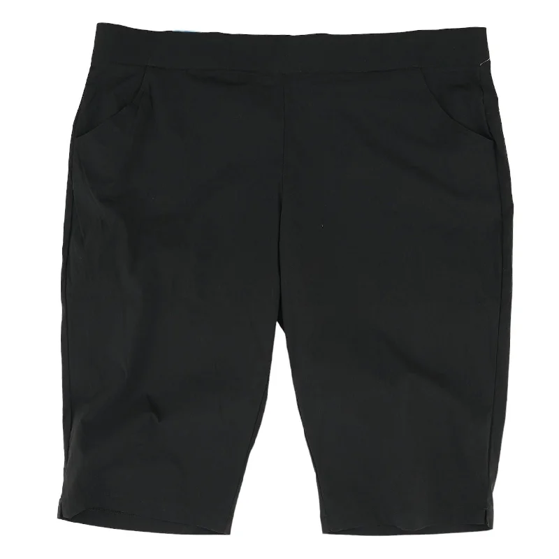 Black Solid Capri Pants