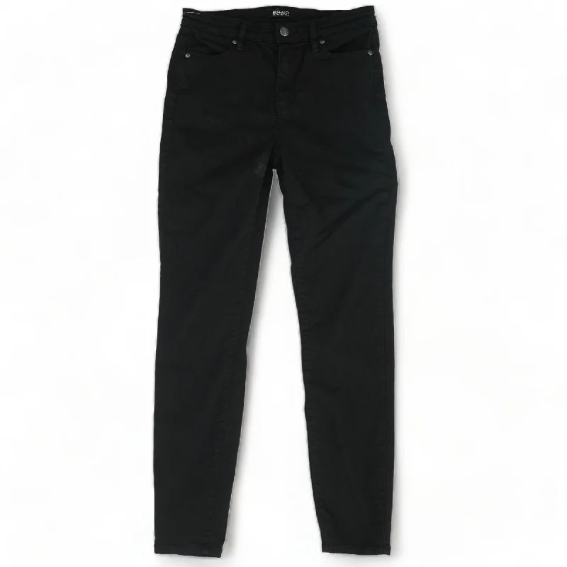 Black Solid High Rise Skinny Leg Jeans