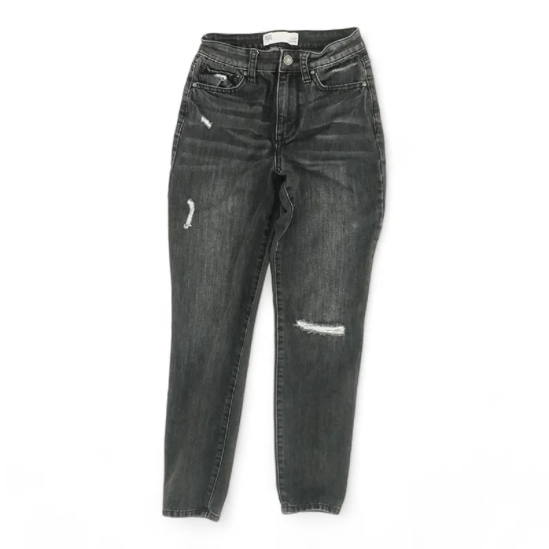 Black Solid High Rise Slim Leg Jeans