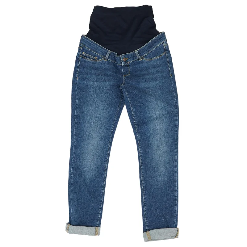 Blue Solid Low Rise Slim Leg Jeans