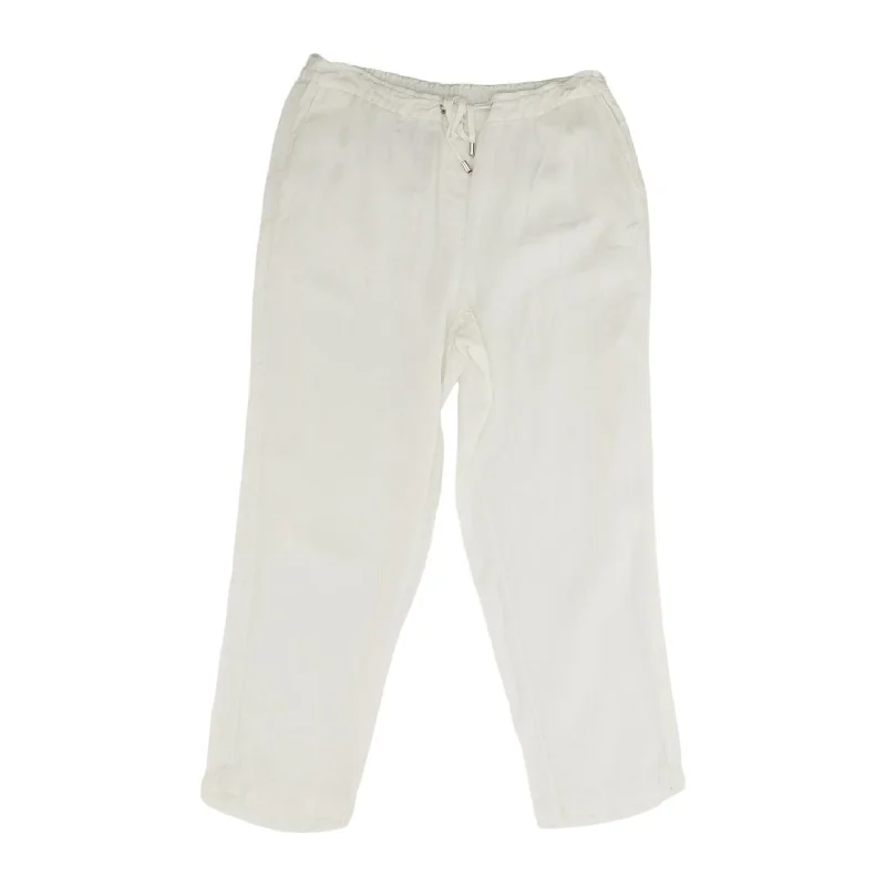 White Solid Pants