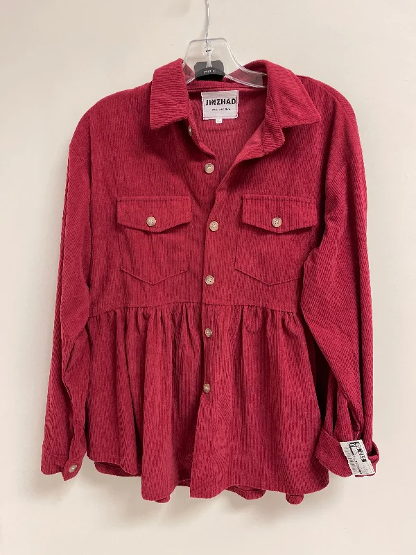 Top Long Sleeve By Clothes Mentor In Red, Size: L