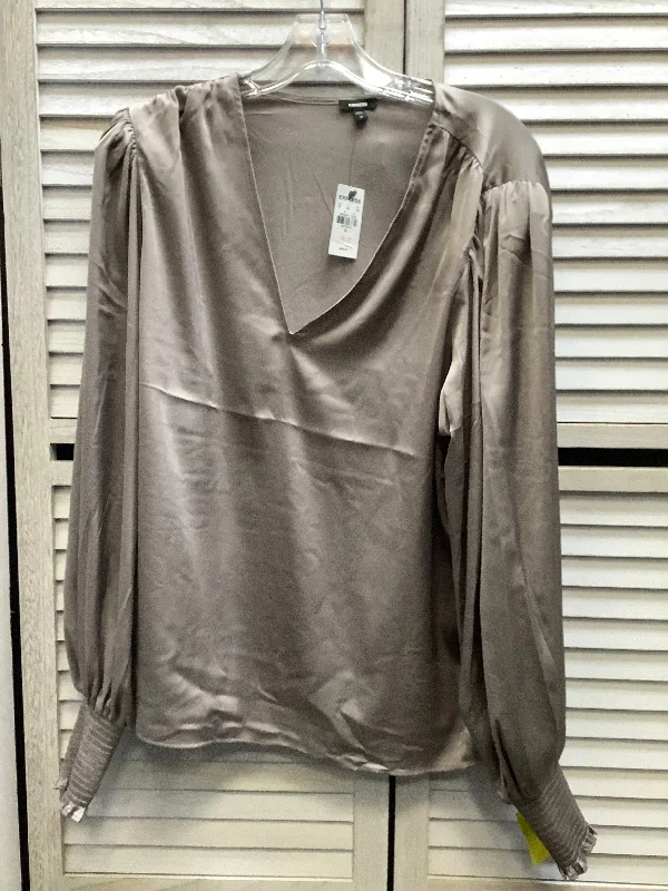 Top Long Sleeve By Express In Grey, Size: Xl