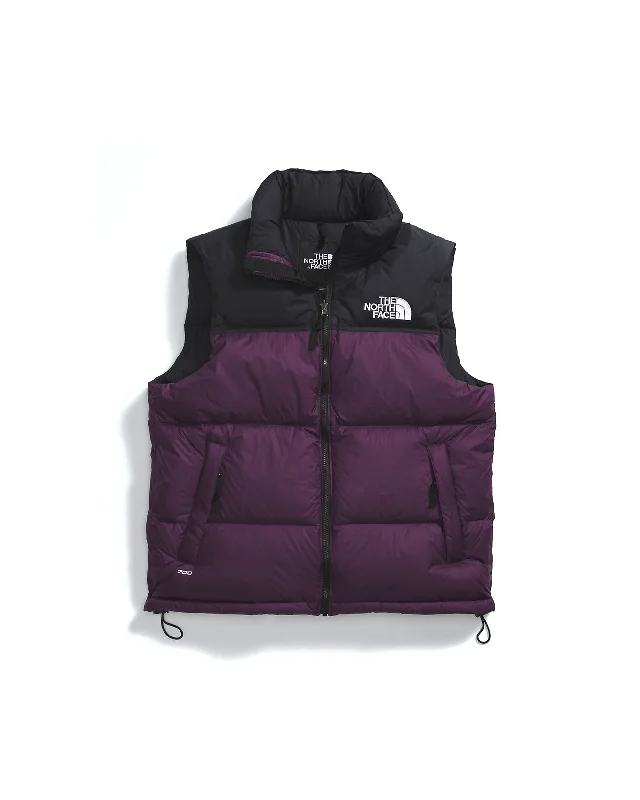 1996 Retro Nuptse Vest - Black Current Purple