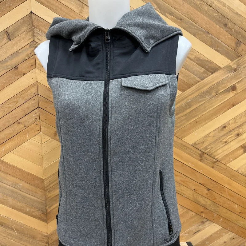 Burton - Women's Hooded Vest - MSRP $100: Grey/Black-women-SM