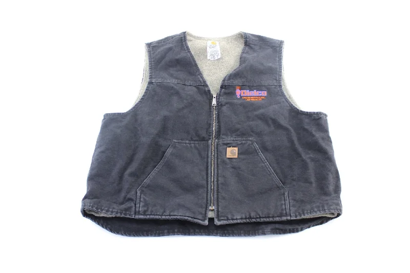 Carhartt Logo Patch Black Sherpa Lined Zip Up Vest