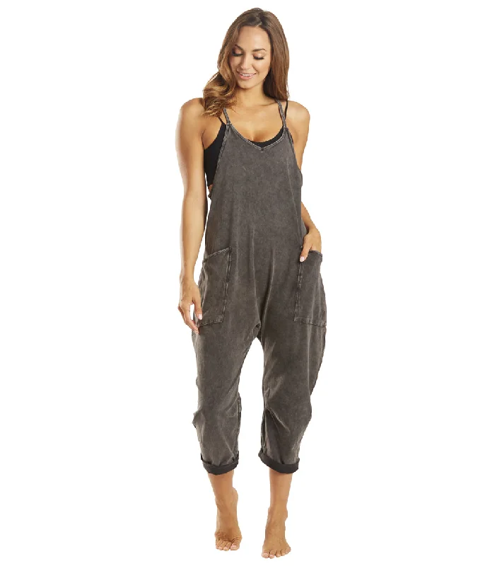 Free People Hot Shot Onesie Black