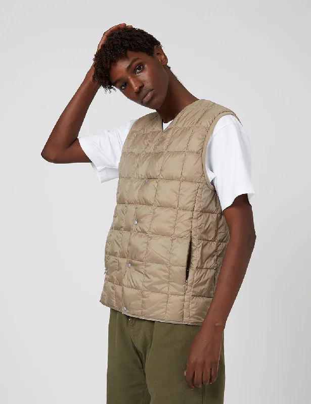 Taion V Neck Down Vest - Khaki